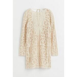 NWOT H&M Cream Crotchet Long Sleeve Dress Size S